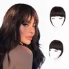 3PC -klipp i Bangs Real Human Hair Thick Bangs Fringe med tempel för kvinnor Naturliga platta snygga lugg Hårklippförlängning W2203088390954