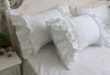 Strati di torta di lusso volant federa bianca Europa fatti a mano rughe elegante federa copertura del cuscino bownot design dolce principessa Y200104