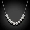 100% Genuine Freshwater Pearl Necklaces 925 Silver Box Chain For Women Wedding Jewelry Q0531