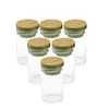 50PC 20ml Glass Bottle With Bamboo Lid Empty Bottles Liquorice Candy Saffron New Style Jars Vials Wholesale