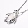 Fashion Creative Opal Zircon Penguin Animal Necklace Pendant Women Romantic Banquet Wedding Accessories Charm Jewelry Gift8588865