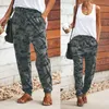 Femmes automne hiverny sexy slim sangles camouflage imprimé élastique lâche droite hauteur pantalon décontracté 201109