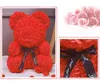 Livraison rapide PE plastique fleurs artificielles Rose ours mousse Rose fleur ours en peluche saint valentin cadeau fête d'anniversaire printemps Decora271f