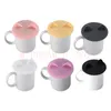 Lovely Cat Ear Cup Lids Food Grade Silicone Lid Cap Coffee Mug Cup Cover Anti-dust Bowl Cover 10 Colors Randomly Send