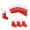 Sneeuwvlokken Kerst Kousen Hanger Candy Bag Geschenken Home Party Ornament Decor Dichte breien en nauwgezette weven