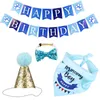 Dog clothes pet birthday party dog flag triangle scarf cake hat decoration props layout supplies holiday dress up set EWF23567350758