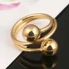 Anello da dito da donna con sfera di perline Anelli d'amore di fidanzamento per feste di matrimonio in oro per San Valentino