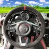 Для Mazda 3/6 CX8 CX4 ATENZA CX5 Onxela CX30 DIY Пользовательские кожаные замшевые руки сшитые рулевые крышки авто интерьерные аксессуары