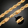 2pcs Jewelry Sets Twisted Link Chain Hip Hop Bracelet Necklace Set Gold Silver Color Choker Men Punk Necklaces Bracelet Set