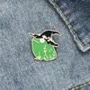 Heks Hoed Kikker Leuke Grappige Broches Pins Voor Vrouwen Mannen Kids Cartoon Dier Metalen Badge Tas Denim Decor Accessoires