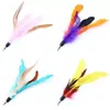 Color Multi Cat Toys Bird Feather Plastic Wand Plastic Diy Catstoys Parts Cat Supplies 18cm WHT0228