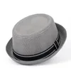 Fashion Men Fedora Hat Flat Pork Pie Hat For Gentleman Dad Bowler Porkpie Jazz Big Size S M L XL6824932