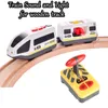 2020 Nouveau train magnétique électrique RC avec chariot son et lumière express camion FIT piste en bois enfants jouet électrique enfants jouets LJ200930