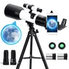 Taşınabilir Tripod Ile 150X Astronomik Teleskop Kırılma Alanı Monoküler Zoom Ay Yıldızı İzlemek için Spotting Kapsamı 220225