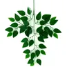 12 قطع الأوكالبتوس يترك اللون المطبوعة الحرير الاصطناعي النبات الأخضر وهمية الزهور المنزل حديقة الحرفية ديكور شجرة الذهب