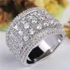 New Fashion Zircon Mens Diamond Anelli di fidanzamento di alta qualità per le donne Gioielli per fedi nuziali in argento