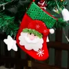 새로운 도매 수 놓은 귀여운 양말 산타 클로스 패턴 파티 장식용 크리스마스