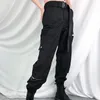 SHIPEET STRET STYLE CHIC HIPPIE Broek Dames Streetwear Summer Black Pockets Rits Open Hip Hop Hoge Taille Broeken T200223