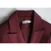 DEAT colletto dentellato autunno e inverno maniche lunghe mini lunghezza cintura bianca sigillo giacca vino rosso top femminile WN3L 201201
