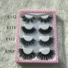 New Pink Rhinestone 3D Mink Eye Lashes with 4Pairs Eyelashes Packaging 20mm 22mm Handmade Eyelashes FDshine2819400