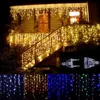 Hot Curtain Icicle String Light 110V 220V LED Christmas Garland 96 LED -lampor Party Garden Stage Outdoor Decorative 5M bred
