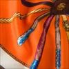 Foulard en soie Foulard carré Orange Foulard en Satin imprimé tache Echarpe rétro foulards en sergé 60 60CM Whole264d