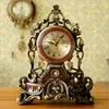 New Home Decoration Table Clock European Resin Desk Clock Stand Old Desktop Clock Table Watch Royalty Living Room Y200407