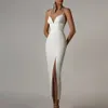 Simple Spaghetti Straps Sheath Satin Wedding Dress For Women 2022 Sexy Side Split Ankle Length Bridal Reception Gowns Summer Beach Bride Dresses Robe de Mariage