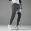 Pantalon de sport personnalisé pour hommes, à fermeture éclair, Cool, ample, décontracté, à quatre barres, avec cordon de serrage, nouvelle mode décontractée
