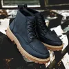 Vintage High Quality Mens Boots Round Toe Lace Up Men's Boots Casual British Pu Leather Mens Winter Snow1