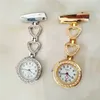 Pocket Nurse Horloges Arts Klok Pin Broche Zirkoon Crystal Strass Rose Gold Heart Fob Nurse Watch