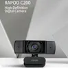 RAPOO C280 كاميرا ويب 1080P 720P 2K HD مع USB2.0 مع كاميرات ميكروفون للتدوير للحصول على غطاء فيديو بث مباشر