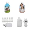 Blank Sublimation Key Holder 30ml Hand Sanitizer Bottle Case DIY Plain White Color Neoprene perfume bottles Bag Keychains Pendant ToysD92502