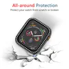 Étui pare-chocs en diamant, housse de protection PC de luxe en cristal scintillant pour Apple Watch iWatch série 7 6 5 4 3 45 44 42 41 40 38mm