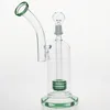 La pipe en verre de 28cm en verre vert avec pneus percolaters 14,4 mm Expédition sans joint narguilés en stock Bongs