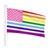 Розовый гей LGBTQ LGBT American Pride Flags Открытые баннеры 3 'x 5'FT 100D Полиэстер яркий цвет с двумя латунными втулками
