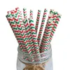 25pcs Christmas Paper Straws Snowflake Xmas Tree Drinking Straw Merry Table Decorations for Home Party Deco Y201020