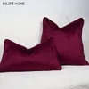 Piping Design Fodera per cuscino in velluto Vino rosso Federa per sedia / divano Fodera per cuscino No Balling-up Decorativo per la casa Senza imbottitura Y200104