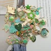 100 stks klassieke emaille paarse charmes willekeurige gemengde fruit dierlijke bloemen legering hangers oorbellen sieraden maken accessoire