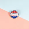 Nouveau Let's Go Brandon Broche Party Favor Biden Alliage Broche Ronde Cadeau Créatif RRB13146