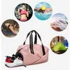 Nya kvinnor gym väska sport träning handväska med skor facket resa torr och våt separation yoga simning sportväska Q0113