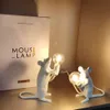 MOUSE LAMP LED E12 Black White Animal Rat Mouse Desk lamps Lights Resin Night Lights Animal Art Gold Mini Lamp white lighting C1014161690