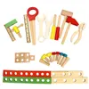 Baby wooden toy kids handle tool box games Learning Educational Wooden Tool Toy Screw assembly garden toys for children boy LJ201007