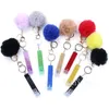 Fluffy Fur Pompom Keychain Acrylic Debit Bank Card Grabber For Long Nail and Contact-Free Atm Kort Clip Keychains T9i001749