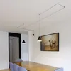 Decoração da lâmpada de suspensão de LED para sala de estar de design de arame longo Luzes pendentes de pendente geométrico luminária de arestão de parede de cabeceira