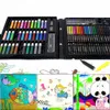 150 pcs / set kit d'outils de dessin avec boîte peinture pinceau art marqueur aquarelle stylo crayon enfants papeterie cadeau ensemble fournitures scolaires 201225