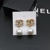 Alto senso di orecchini di perle di zircone per donna 2022 nuovo design rosa