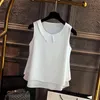 Dames Blouses 2021 Nieuwe mouwloze Peter Pan Collar Shirt voor Vrouwen Chiffon Blouse Zomer Casual Plus Size 5XL Vrouwelijke Tops H1230