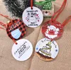 2020 Ornamenti natalizi in ceramica Ciondolo rotondo per albero di Natale da 3 pollici Babbo Natale che indossa una maschera Decorazioni natalizie SN4826