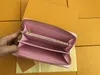 Zippy Cüzdan Toptan 3 Renkler Moda Tek Fermuar Tasarımcısı Erkekler Kadınlar Deri Cüzdan Bayan Bayanlar Uzun Çanta Turuncu Kutu Kartı ile 60017 A6